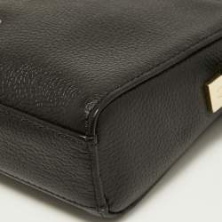 Aigner Black Leather Zip Crossbody Bag