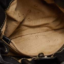 Pre Owned Aigner Black Leather Buckle Shoulder Bag