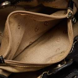 Pre Owned Aigner Black Leather Buckle Shoulder Bag