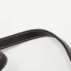 Pre Owned Aigner Black Leather Buckle Shoulder Bag