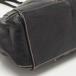 Pre Owned Aigner Black Leather Buckle Shoulder Bag