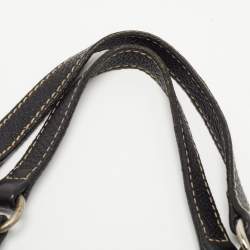 Pre Owned Aigner Black Leather Buckle Shoulder Bag