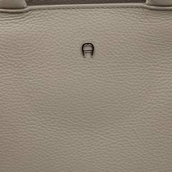 Pre Owned Aigner Beige Leather Large Cybill Tote