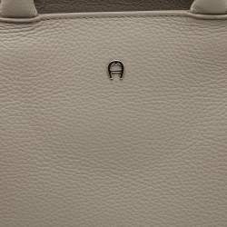 Pre Owned Aigner Beige Leather Large Cybill Tote