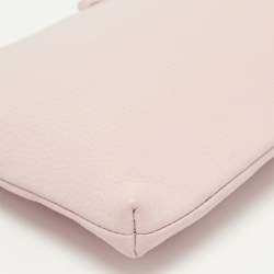 Pre Owned Aigner Light Pink Leather Wristlet Clutch 