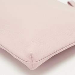Pre Owned Aigner Light Pink Leather Wristlet Clutch 