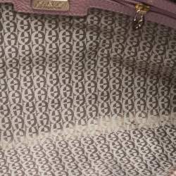 Pre Owned Aigner Light Pink Leather Wristlet Clutch 