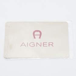 Pre Owned Aigner Plum Leather Cavallina Tote