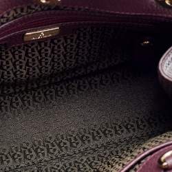 Pre Owned Aigner Plum Leather Cavallina Tote