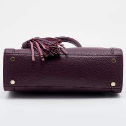 Pre Owned Aigner Plum Leather Cavallina Tote
