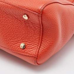 Pre Owned Aigner Orange Leather Satchel