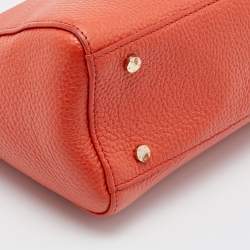 Pre Owned Aigner Orange Leather Satchel