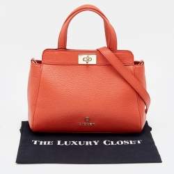 Pre Owned Aigner Orange Leather Satchel