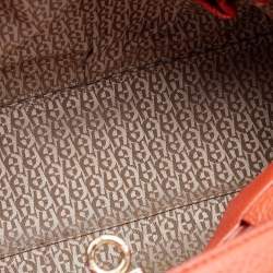 Pre Owned Aigner Orange Leather Satchel