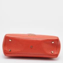 Pre Owned Aigner Orange Leather Satchel