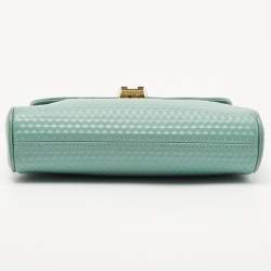 Pre Owned Aigner Mint Green Embossed Leather Genoveva Crossbody Bag