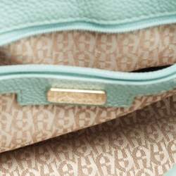 Pre Owned Aigner Mint Green Embossed Leather Genoveva Crossbody Bag
