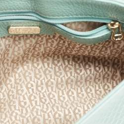 Pre Owned Aigner Mint Green Embossed Leather Genoveva Crossbody Bag