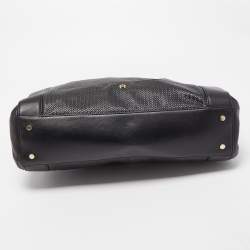 Pre Owned Aigner Black Leather Cavallina Hobo