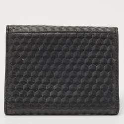 Pre Owned Aigner Black Leather Trifold Wallet