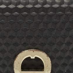 Pre Owned Aigner Black Leather Trifold Wallet