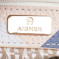 Aigner Multicolor Leather Zip Satchel