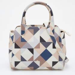 Aigner Multicolor Leather Zip Satchel