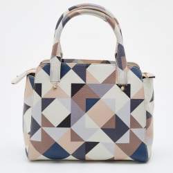 Aigner Multicolor Leather Zip Satchel