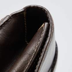 Pre Owned Aigner Brown Leather Flap Satchel