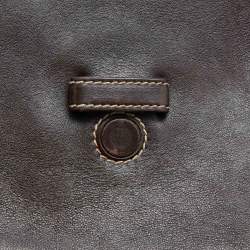 Pre Owned Aigner Brown Leather Flap Satchel