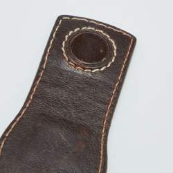 Pre Owned Aigner Brown Leather Flap Satchel