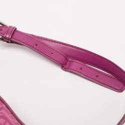 Aigner Magenta Monogram Coated Canvas and Leather Dome Crossbody Bag