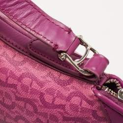 Aigner Magenta Monogram Coated Canvas and Leather Dome Crossbody Bag