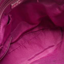 Aigner Magenta Monogram Coated Canvas and Leather Dome Crossbody Bag