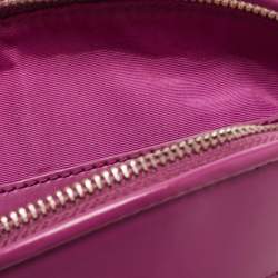 Aigner Magenta Monogram Coated Canvas and Leather Dome Crossbody Bag