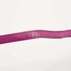 Aigner Magenta Monogram Coated Canvas and Leather Dome Crossbody Bag