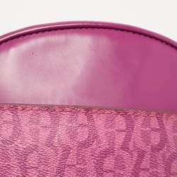 Aigner Magenta Monogram Coated Canvas and Leather Dome Crossbody Bag