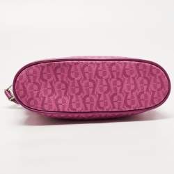 Aigner Magenta Monogram Coated Canvas and Leather Dome Crossbody Bag