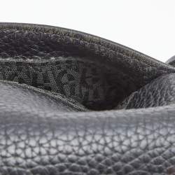 Pre Owned Aigner Black Grained Leather Turnlock Flap Crossbody Bag