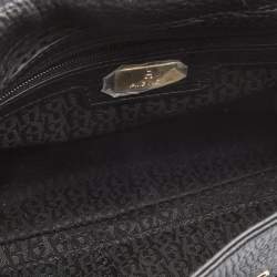 Pre Owned Aigner Black Grained Leather Turnlock Flap Crossbody Bag