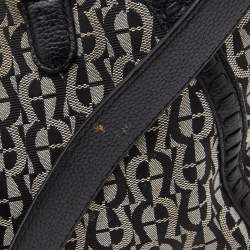 Pre Owned Aigner Grey/Black Signature Canvas and Leather Tote