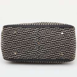 Pre Owned Aigner Grey/Black Signature Canvas and Leather Tote