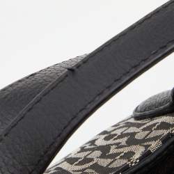 Pre Owned Aigner Grey/Black Signature Canvas and Leather Tote