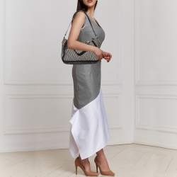 Pre Owned Aigner Grey/Black Signature Canvas and Leather Tote