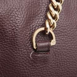 Pre Owned Aigner Burgundy Leather Chain Tote