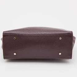 Pre Owned Aigner Burgundy Leather Chain Tote