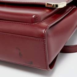 Aigner Burgundy Leather Amber Flap Crossbody Bag