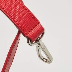 Aigner Red Leather Double Zip Satchel