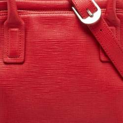 Aigner Red Leather Double Zip Satchel