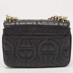 Pre Owned Aigner Black Quilted Leather Diadora Shoulder Bag